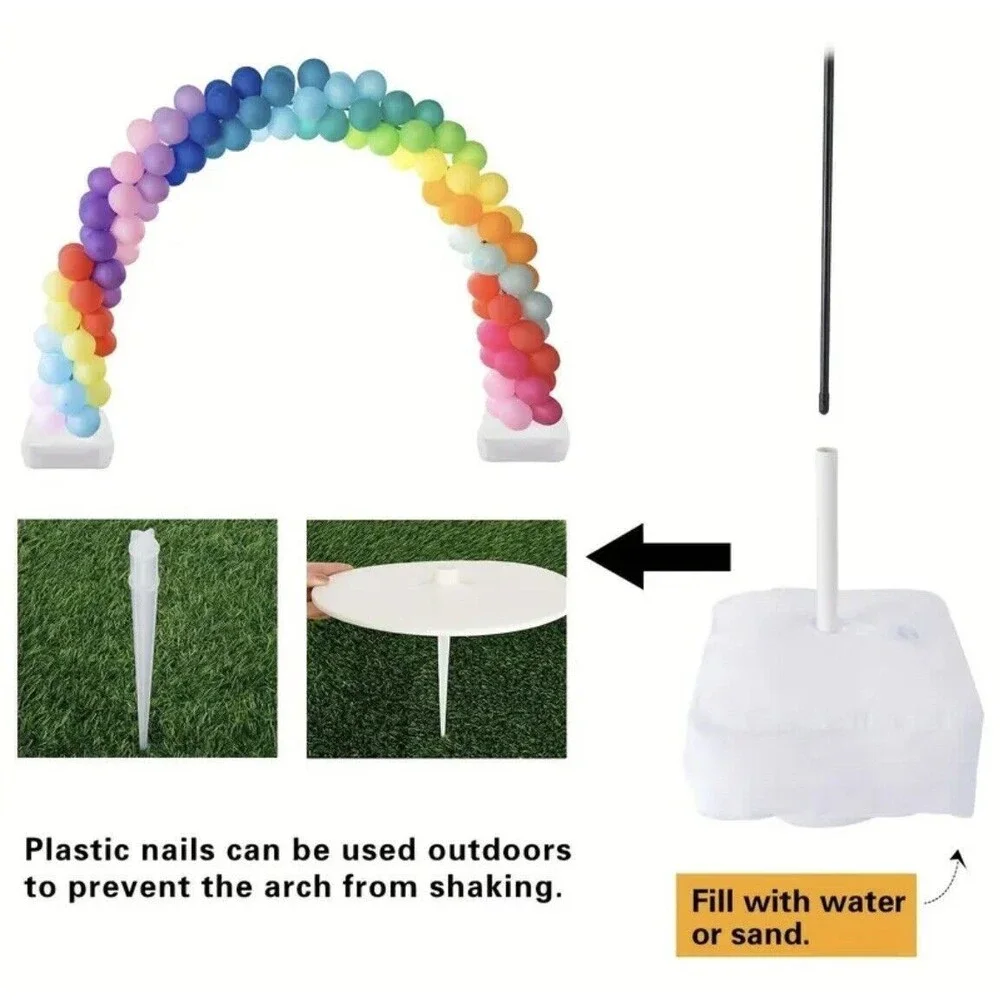 Balloon Arch Kit Adjustable Plastic Column Stand 10ft x 9ft Reusable DIY Decor